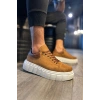 JY144 Volt Bağcıklı Süet Erkek Günlük Sneaker Yüksek Taban Ayakkabı SBT Taba