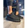 JY144 Volt Bağcıklı Süet Erkek Günlük Sneaker Yüksek Taban Ayakkabı SST Siyah