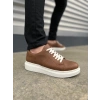 JY151 Boost Bağcıklı Cilt Erkek Günlük Sneaker Ayakkabı CBT - Taba