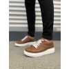 JY151 Boost Bağcıklı Cilt Erkek Günlük Sneaker Ayakkabı CBT - Taba