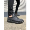 JY151 Boost Bağcıklı Cilt Erkek Günlük Sneaker Ayakkabı CST - Siyah