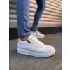 JY155 Warrior Bağcıklı ve Fermuarlı Cilt Erkek Günlük Sneaker Ayakkabı CBT - Beyaz