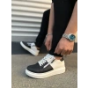 JY155 Warrior Bağcıklı ve Fermuarlı Cilt Erkek Günlük Sneaker Ayakkabı CBT - Beyaz/Siyah