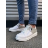 JY155 Warrior Bağcıklı ve Fermuarlı Cilt Süet Erkek Günlük Sneaker Ayakkabı CSBT - Beyaz/Gri