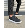 JY165 Elite Bağcıklı Cilt Erkek Günlük Sneaker Ayakkabı CBT - Siyah