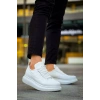 JY814 Axel Bağcıklı Cilt Erkek Günlük Sneaker Ayakkabı CBT Beyaz