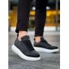 JY814 Axel Bağcıklı Cilt Erkek Günlük Sneaker Ayakkabı CBT Siyah