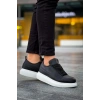 JY814 Axel Bağcıklı Cilt Erkek Günlük Sneaker Ayakkabı CBT Siyah