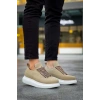 JY814 Axel Bağcıklı Süet Erkek Günlük Sneaker Ayakkabı SBT Krem
