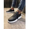 JY914 Drake Bağcıklı Cilt Erkek Günlük Sneaker Ayakkabı CBT Siyah