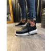 JY914 Drake Bağcıklı Cilt Erkek Günlük Sneaker Ayakkabı CBT Siyah
