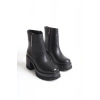 LISSE Fermuarlı Ortopedik Taban Kalın Topuklu Kadın Bot CST - Siyah