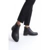 MARGARET Fermuarlı Ortopedik Taban Topuklu Kadın Bot - CST - Siyah
