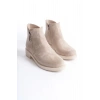 MARGARET Fermuarlı Ortopedik Taban Topuklu Süet Kadın Bot  STT - Ten