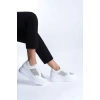 MIPA Bağcıklı Ortopedik Taban Simli Kadın Sneaker Spor Ayakkabı  CBT - Beyaz