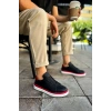 MN979 - Santoni GBT Spor Erkek Ayakkabı SIYAH/KIRMIZI