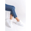 VALENCIA Bağcıksız Cırt Cırtlı Ortopedik Taban Kadın Sneaker Spor Ayakkabı CBT - Beyaz