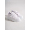 VALENCIA Bağcıksız Cırt Cırtlı Ortopedik Taban Kadın Sneaker Spor Ayakkabı CBT - Beyaz