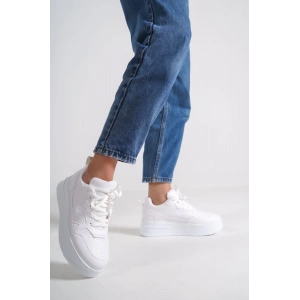 ALESSI Bağcıklı Ortopedik Taban Kadın Sneaker Spor Ayakkabı CBT - Beyaz