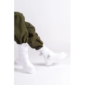 ELISA Cırt Cırtlı  Paraşüt Kumaş Rugan Kadın Bot RBT - Beyaz