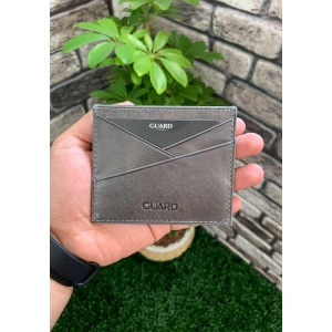 Guard Antik Gri Hakiki Deri Kartlık