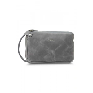 Guard Antik Gri Unisex Çift Fermuarlı El Çantası