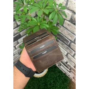 Guard Antik Kahve Patlı Tasarım Deri Kartlık