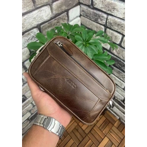 Guard Antik Kahverengi Hakiki Deri Şifreli El Çantası