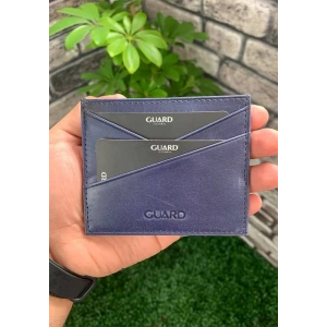 Guard Antik Lacivert Hakiki Deri Kartlık