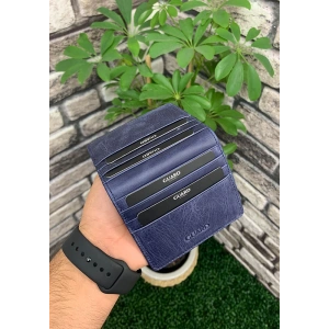 Guard Antik Lacivert Patlı Tasarım Deri Kartlık