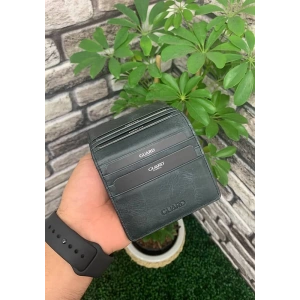 Guard Antik Siyah Patlı Tasarım Deri Kartlık