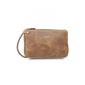 Guard Antik Taba Unisex Çift Fermuarlı El Çantası