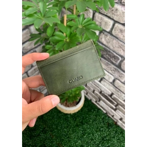 Guard Antik Yeşil Deri Kartlık