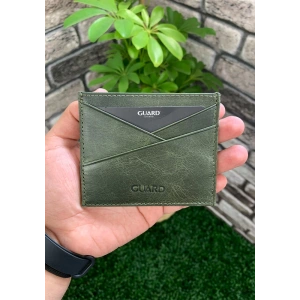 Guard Antik Yeşil Hakiki Deri Kartlık