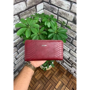 Guard Bordo Croco Deri Kadın Cüzdanı & El Çantası