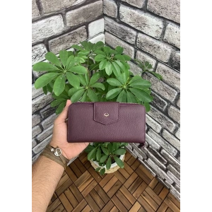 Guard Bordo Mat Fermuarlı ve Deri Patlı El Portföyü