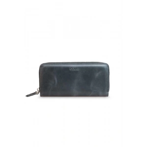 Guard Çift Fermuarlı Crazy Siyah Deri El Çantası