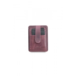 Guard Dikey Crazy Bordo Deri Kartlık