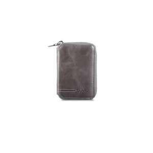 Guard Fermuarlı Antik Gri Deri Mini Cüzdan
