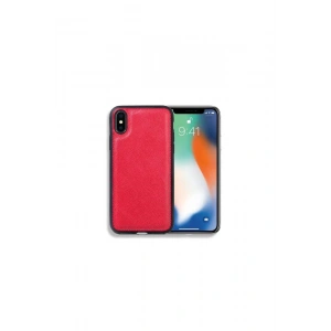 Guard Kırmızı Saffiano Deri iPhone X / XS Kılıfı