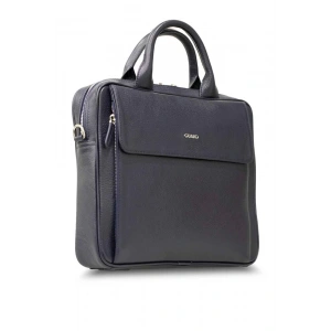 Guard Lacivert Hakiki Deri 14 inç Laptop Çantası