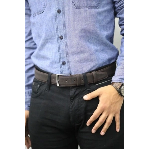 Guard Mat Deri Erkek Kemeri 4 Cm - Kahverengi