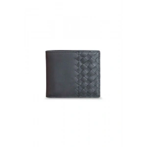 Guard Mat Siyah Mat El Örgüsü  Deri Erkek Cüzdan