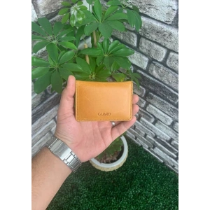 Guard Mıknatıslı Küçük Boy Antik Deri Sarı Kartlık/Kartvizitlik