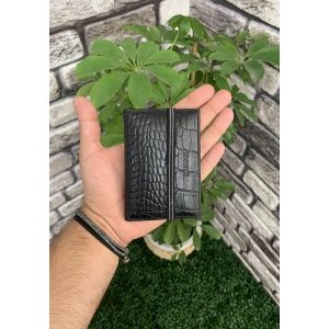 Guard Siyah Croco Desenli Lastikli Spor Kartlık