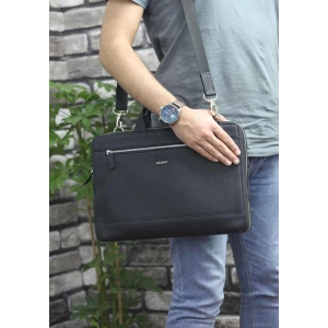 Guard Siyah Deri Özel Üretim Laptop ve Evrak Çantası