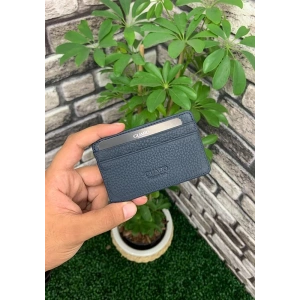 Guard Ultra İnce Unisex Lacivert Minimal Deri Kartlık