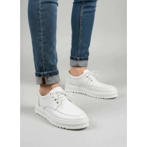 JY-T12x Arts Bağcıklı Cilt Erkek Günlük Spor Klasik Ayakkabı CBT - Beyaz
