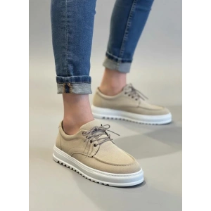 JY-T12x Arts Bağcıklı Süet Erkek Günlük Spor Klasik Ayakkabı SBT - Krem
