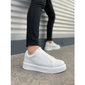 JY007 Alba Bağcıksız Cilt Erkek Günlük Sneaker Ayakkabı CBT Beyaz